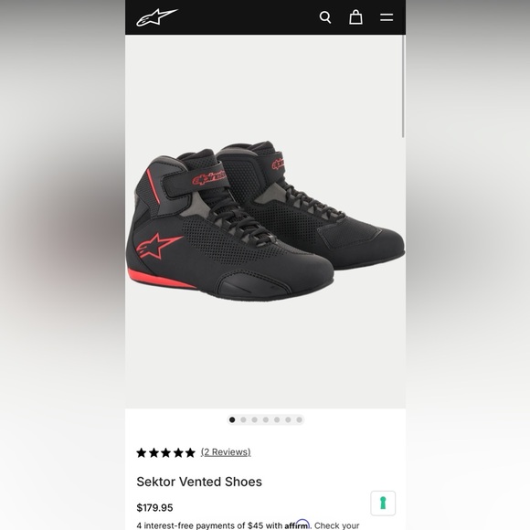 NEW Alpinestars Men’s Sektor Vented Shoes Black and Red Athletic